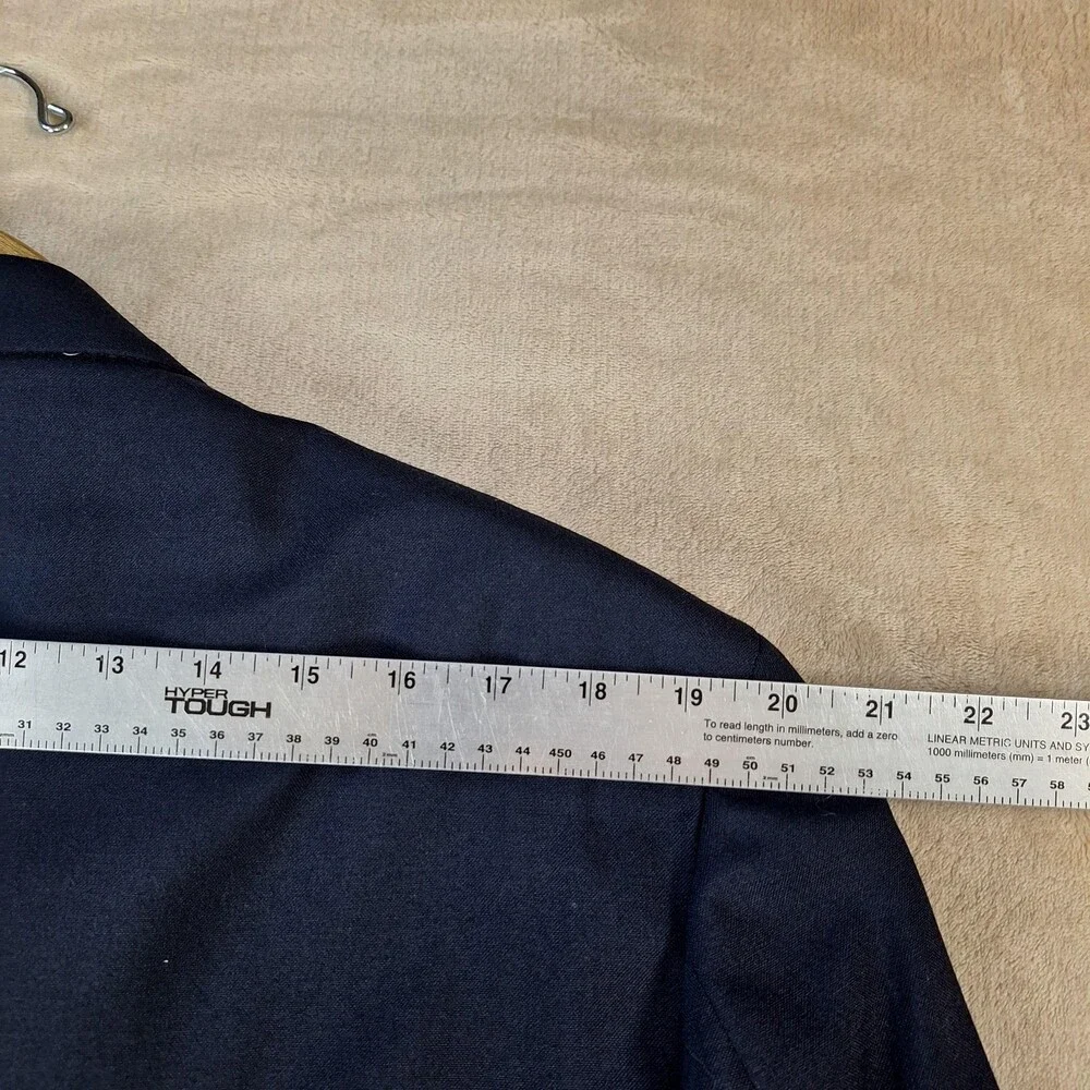 Oscar De La Renta Blazer Mens 46 Regular Blue Ventless 2 Button Gold Buttons